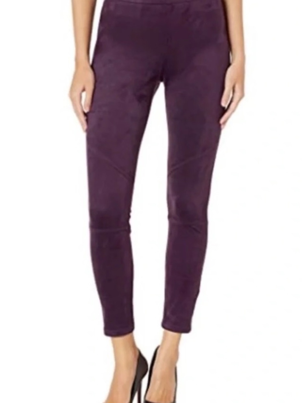 Karen Kane Faux Suede Pull-on Purple Eggplant Leggings Size XL